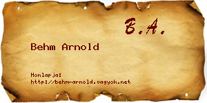 Behm Arnold névjegykártya
